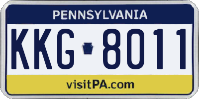 PA license plate KKG8011