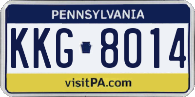 PA license plate KKG8014