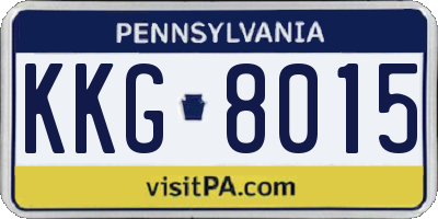 PA license plate KKG8015