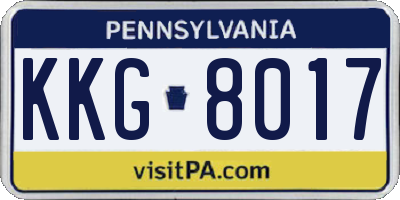 PA license plate KKG8017