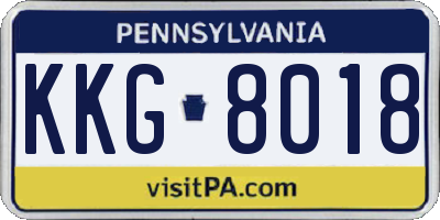 PA license plate KKG8018