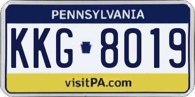 PA license plate KKG8019