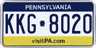 PA license plate KKG8020