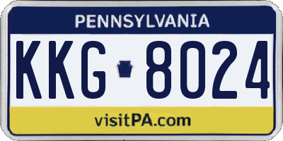 PA license plate KKG8024