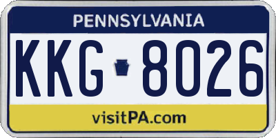 PA license plate KKG8026