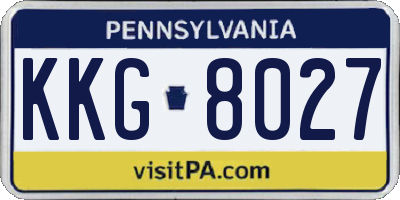 PA license plate KKG8027