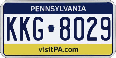 PA license plate KKG8029