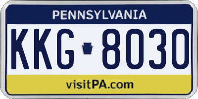 PA license plate KKG8030