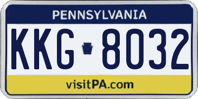 PA license plate KKG8032
