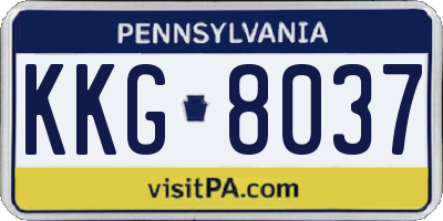 PA license plate KKG8037