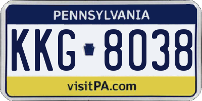 PA license plate KKG8038