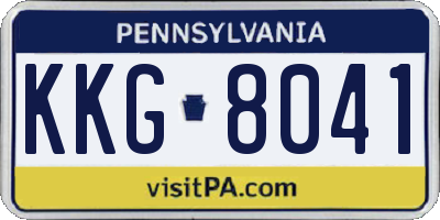 PA license plate KKG8041