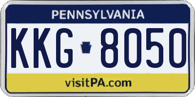 PA license plate KKG8050