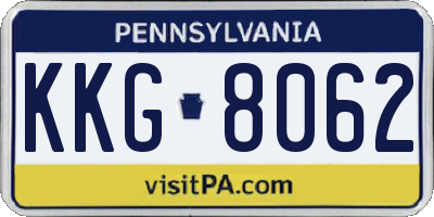 PA license plate KKG8062