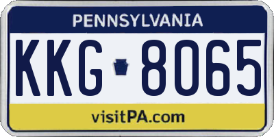 PA license plate KKG8065