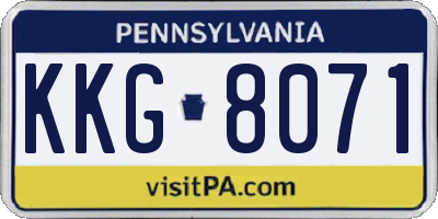 PA license plate KKG8071