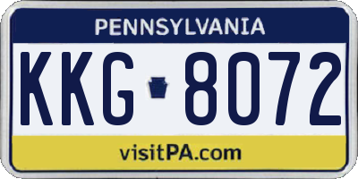 PA license plate KKG8072
