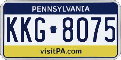 PA license plate KKG8075