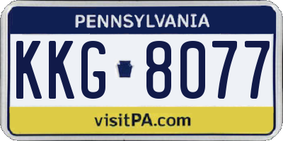 PA license plate KKG8077