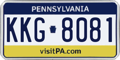 PA license plate KKG8081
