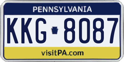 PA license plate KKG8087