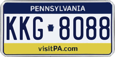 PA license plate KKG8088