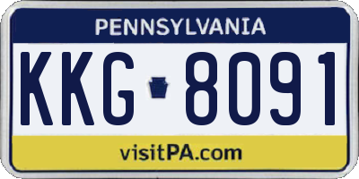 PA license plate KKG8091