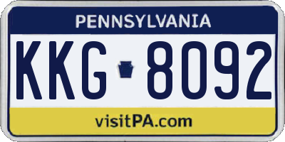 PA license plate KKG8092