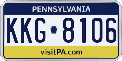 PA license plate KKG8106