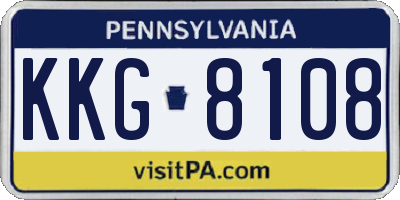 PA license plate KKG8108