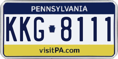 PA license plate KKG8111