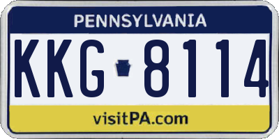 PA license plate KKG8114