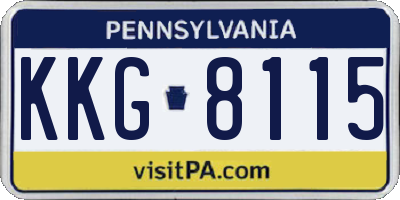 PA license plate KKG8115