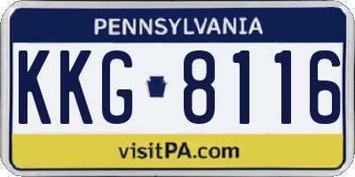 PA license plate KKG8116