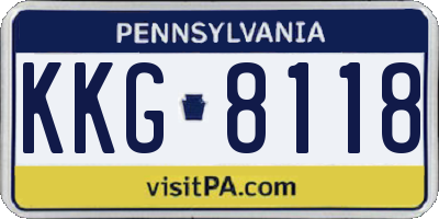 PA license plate KKG8118
