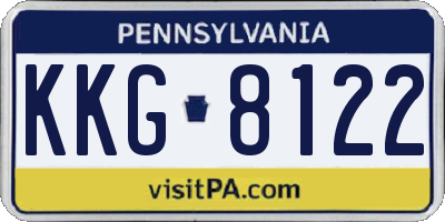 PA license plate KKG8122