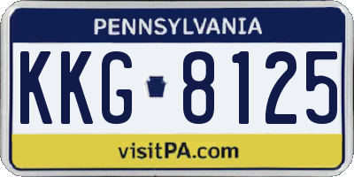 PA license plate KKG8125