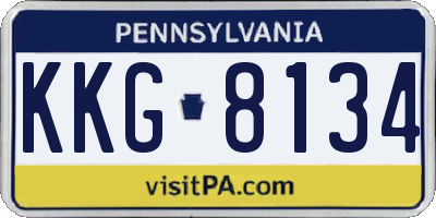 PA license plate KKG8134