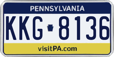 PA license plate KKG8136