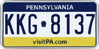 PA license plate KKG8137