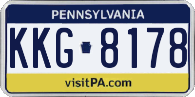 PA license plate KKG8178