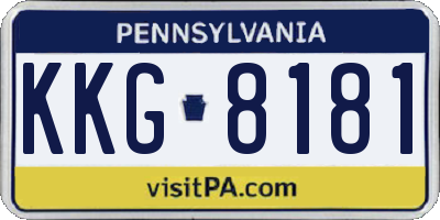 PA license plate KKG8181