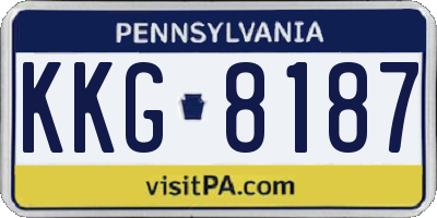 PA license plate KKG8187