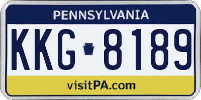 PA license plate KKG8189