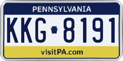 PA license plate KKG8191