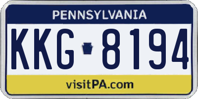 PA license plate KKG8194