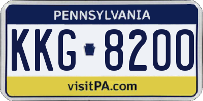 PA license plate KKG8200