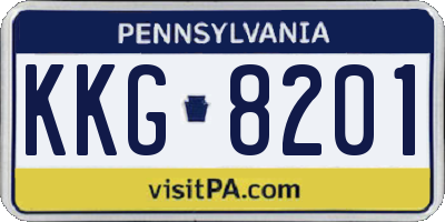 PA license plate KKG8201