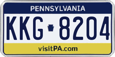 PA license plate KKG8204