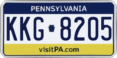 PA license plate KKG8205